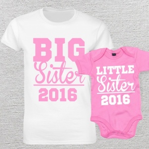 Big Sister Little Sister Matching T-Shirt and Vest Set